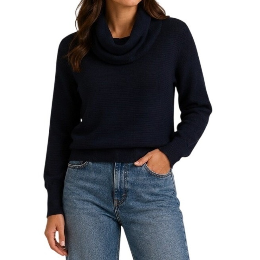 Club Monaco Navy Blue Cowl Neck Sweater Women's XS